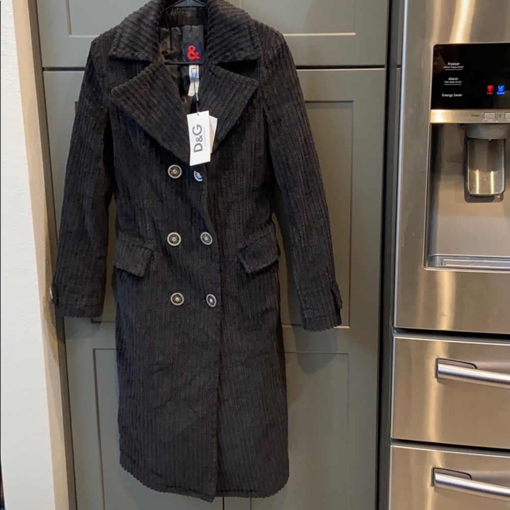 D&G 🎀double breasted corduroy peacoat